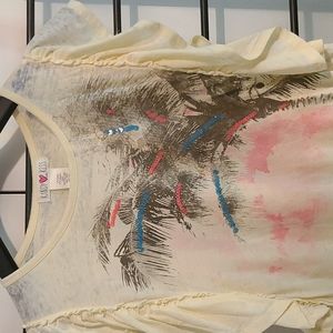 Yellow summer top with plam tree